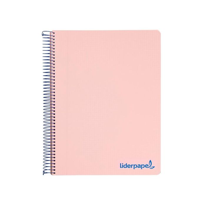 Cuaderno Espiral Liderpapel A5 Micro Wonder Tapa Plastico 120H 90 gr Cuadro 5 mm 5 Bandas 6 Taladros Color Rosa 2