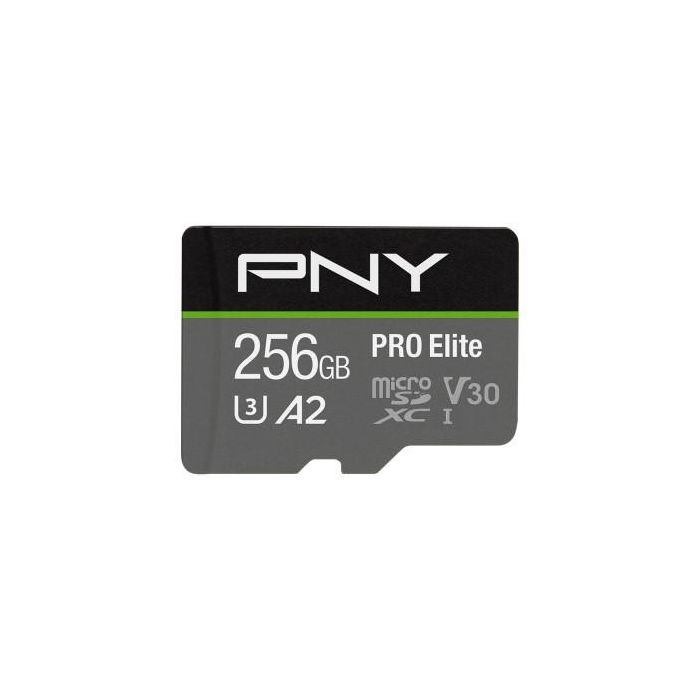 PNY P-SDU256V32100PRO-GE Tarjeta MicroSDXC 256 GB Clase 10 UHS-I U3 V30 100 MB/s Lectura 90 MB/s Escritura