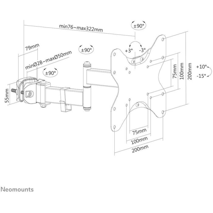 Soporte TV con Brazo Neomounts FL40-450BL12 23-42" 25 kg 4 Soporte TV con Brazo Neomounts FL40-450BL12 23-42" 25 kg 4