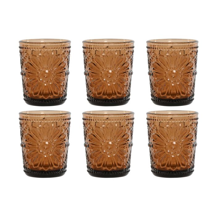 Vaso Basicos DKD Home Decor Ambar 8.5 x 10.5 x 8.5 cm Set de 6