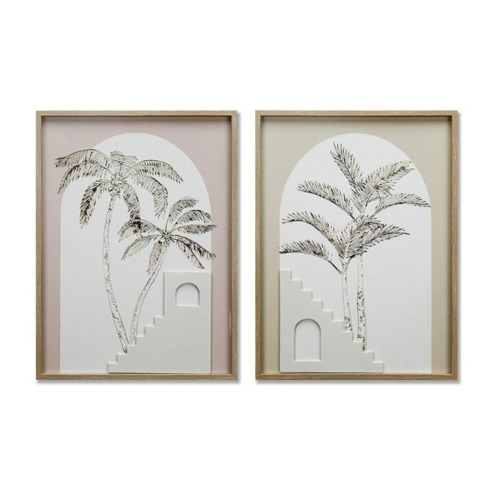 Cuadro Scandi DKD Home Decor Beige Blanco 2.2 x 60 x 45 cm (2 Unidades)
