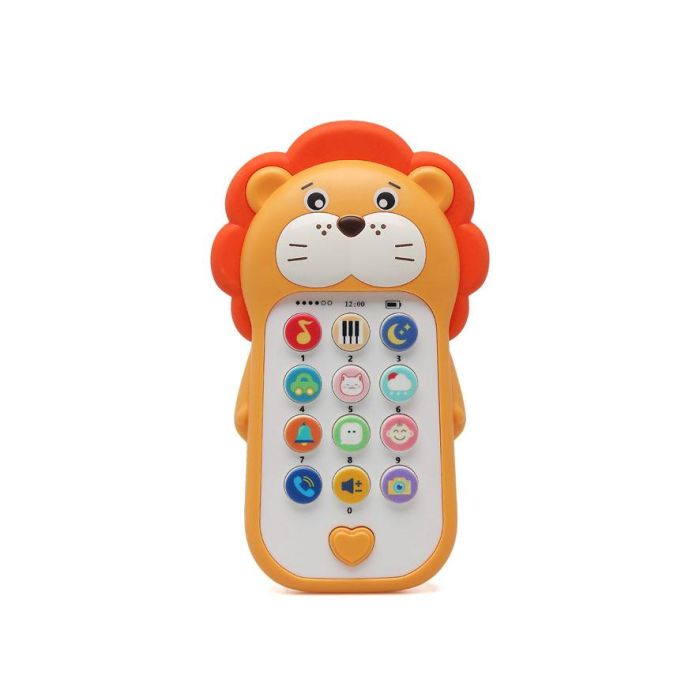 KioKids Teléfono Musical León para Bebés con Sonidos de Animales, Luces y Melodías, Estimula Vista y Oído, +6 Meses 1