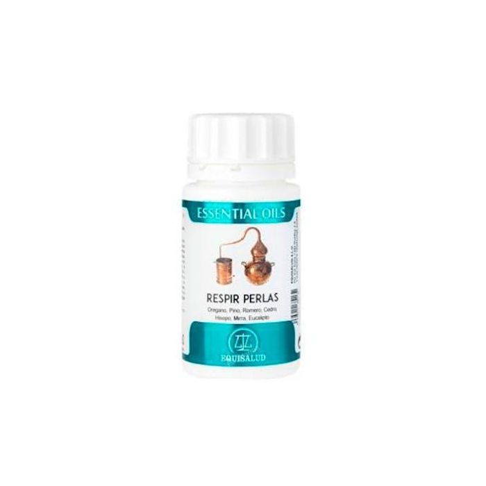 EQUISALUD Essentials Oils Respir para Vías Respiratorias, Aceites Esenciales de Pino, Romero, Eucalipto - 60 Perlas