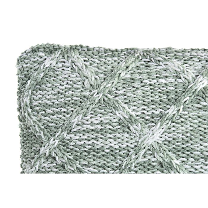 DKD Home Decor Cojín Alpino Verde 45x45 cm y 10 cm de alto Pack de 4 Unidades Algodón Poliéster Cremallera Oculta 1