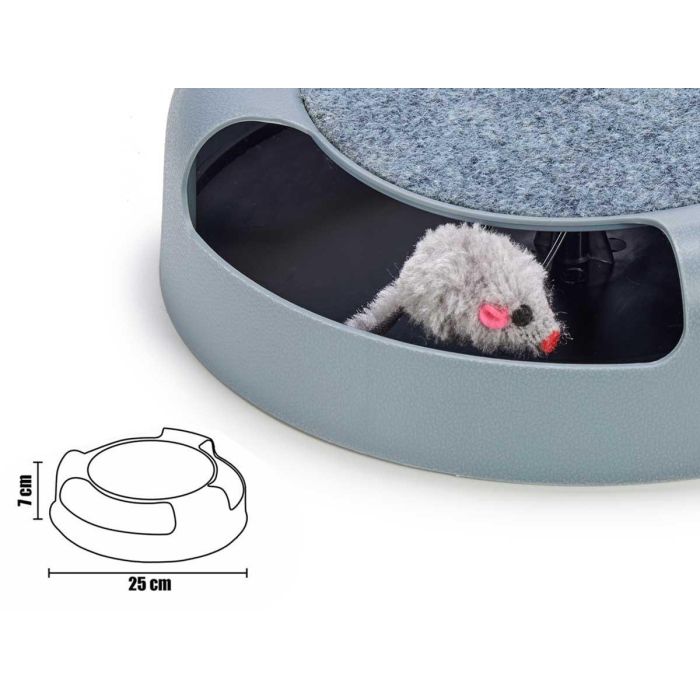 Rueda de ejercicio horizontal para gato Mascow 25x6.5x25 cm gris (12 Unidades) 3 Rueda de ejercicio horizontal para gato Mascow 25x6.5x25 cm gris (12 Unidades) 3