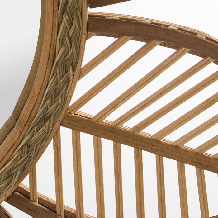 Espejo de pared Alexandra House Living Natural Bambú Fibra natural Flor 3 x 67 x 68 cm Redondo 3