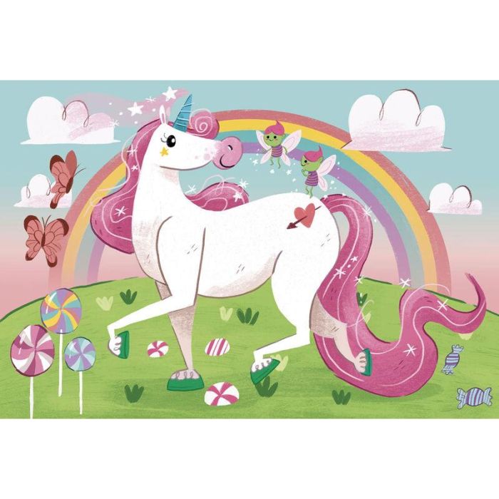CLEMENTONI Puzzle Unicornios 104 piezas - Tamaño 48,5x33,5cm