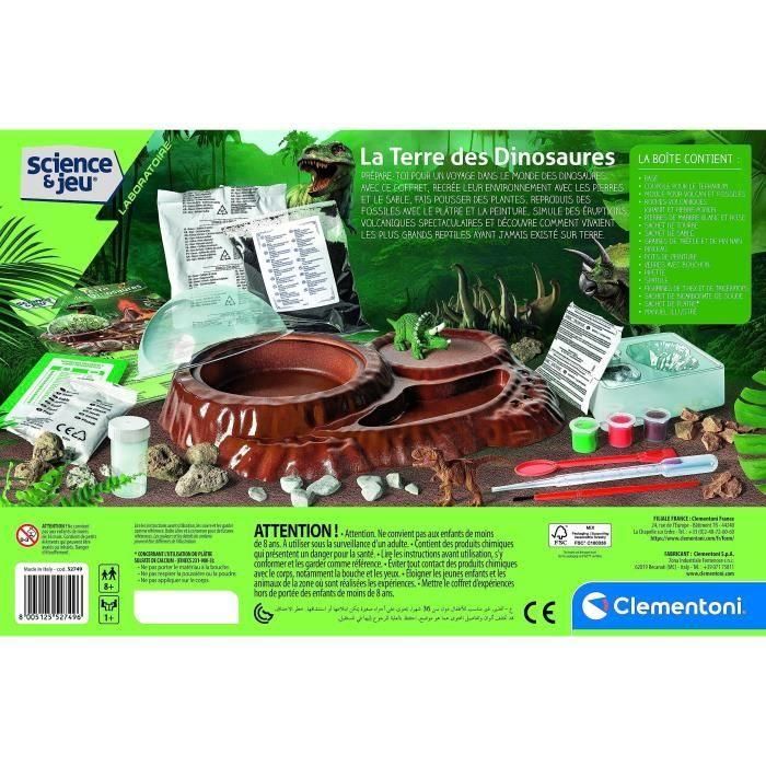 Clementoni - Ciencia y juego - El mundo de los dinosaurios - Terrario para crear + 3 figuras de dinosaurios - Made in Italy 2 Clementoni - Ciencia y juego - El mundo de los dinosaurios - Terrario para crear + 3 figuras de dinosaurios - Made in Italy 2