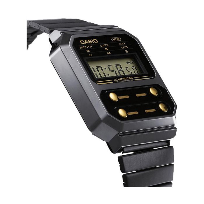 Reloj Unisex Casio F100 - GUN METAL / GOLD Negro 1