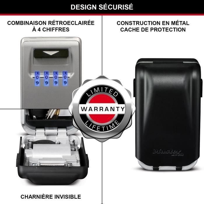 MASTER LOCK Caja de llaves segura - Formato M - Combinación retroiluminada - Almacenamiento seguro 3 MASTER LOCK Caja de llaves segura - Formato M - Combinación retroiluminada - Almacenamiento seguro 3