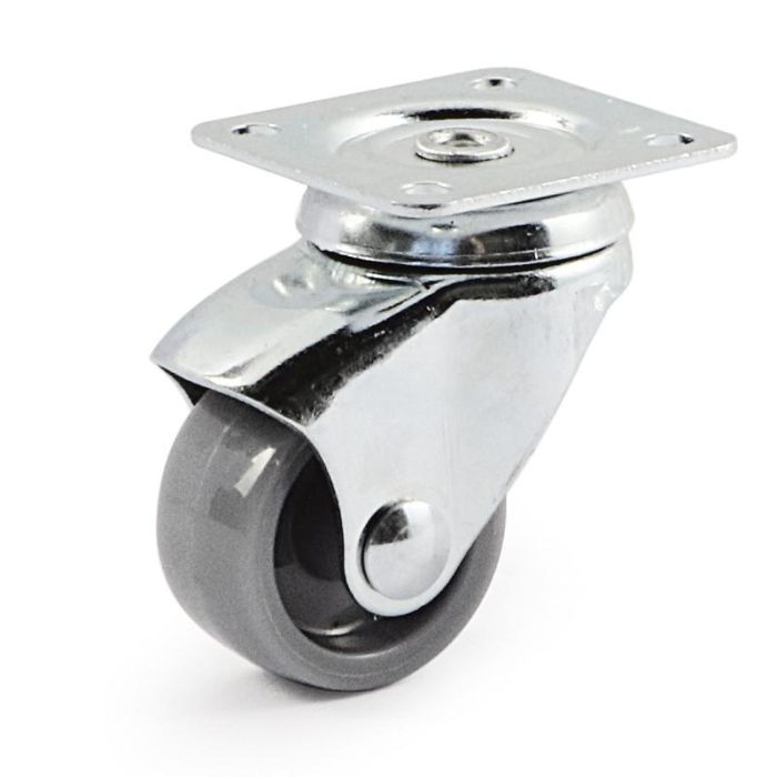 Q&Q Rueda Giratoria Aro Plástico Gris Ø40mm Plástico Zincado