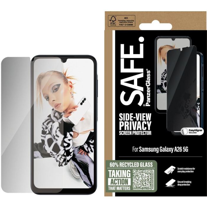 PanzerGlass SAFE. Protector de Pantalla de Privacidad para Samsung Galaxy A26 5G | Anti-huellas, Resistente a golpes y rayones, Fácil aplicación 1