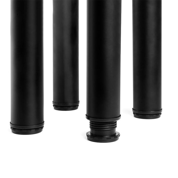 HERRAJES ALK Vigo 60-710: Juego de 4 Patas Regulables para Mesa, ideales para instalación en mesas fijas, en color negro. 1 HERRAJES ALK Vigo 60-710: Juego de 4 Patas Regulables para Mesa, ideales para instalación en mesas fijas, en color negro. 1