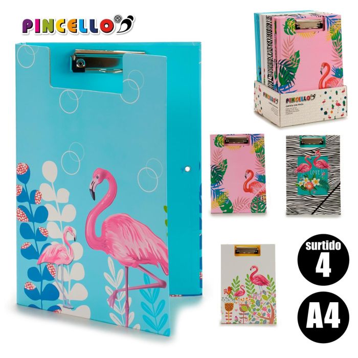 Carpeta Con Pinza Y Goma A4 Flamengos Surtidos Pincello 2X32CM (36 Unidades) 3 Carpeta Con Pinza Y Goma A4 Flamengos Surtidos Pincello 2X32CM (36 Unidades) 3
