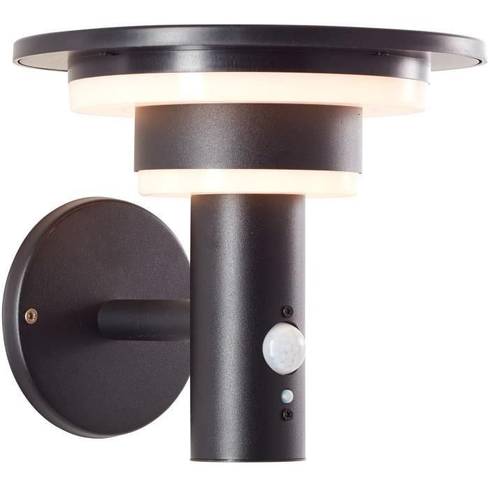 Brilliant BRI4004353437731 Aplique de Exterior Garvina LED Solar, Detector Movimiento, Acero Inoxidable, 4W, Negro Brilliant BRI4004353437731 Aplique de Exterior Garvina LED Solar, Detector Movimiento, Acero Inoxidable, 4W, Negro
