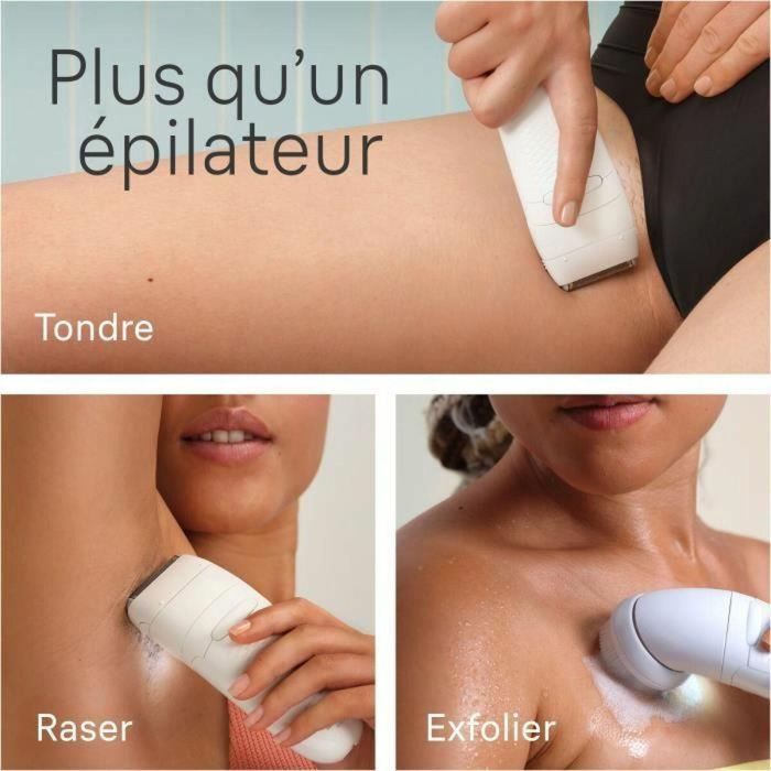Braun 5-060 Depiladora eléctrica Silk-épil 5 para depilación fácil y duradera, consigue piel suave, Blanco/Rosa 3