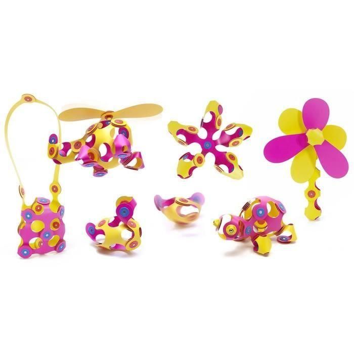 GIPSY TOYS AAADG59402 Clixo Crew Pack Rosa/Amarillo - Juego de Construcción Magnético Flexible - 30 Piezas - A partir de 4 Años 4