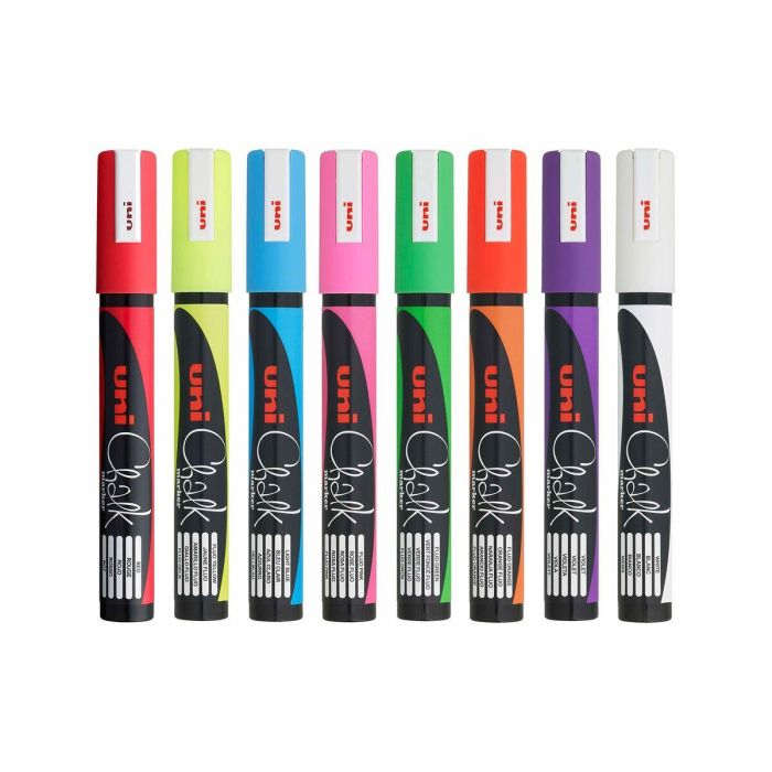 Rotuladores de tiza líquida Uni-Ball PWE-5M Multicolor 8 Unidades 0 Rotuladores de tiza líquida Uni-Ball PWE-5M Multicolor 8 Unidades 0