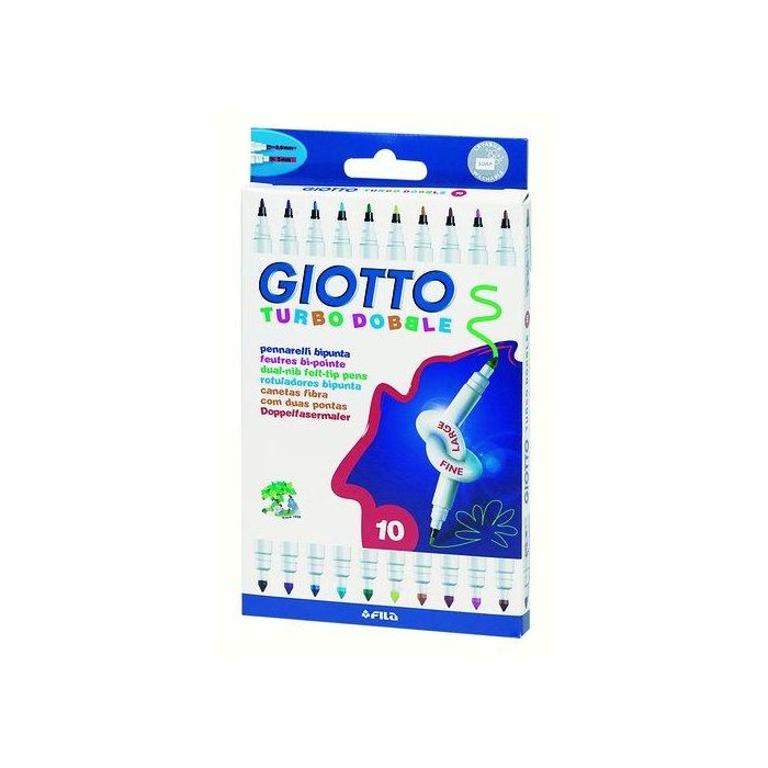 Rotulador Fibra Giotto Turbo Dobble Estuche De 10 Col. 10 unidades