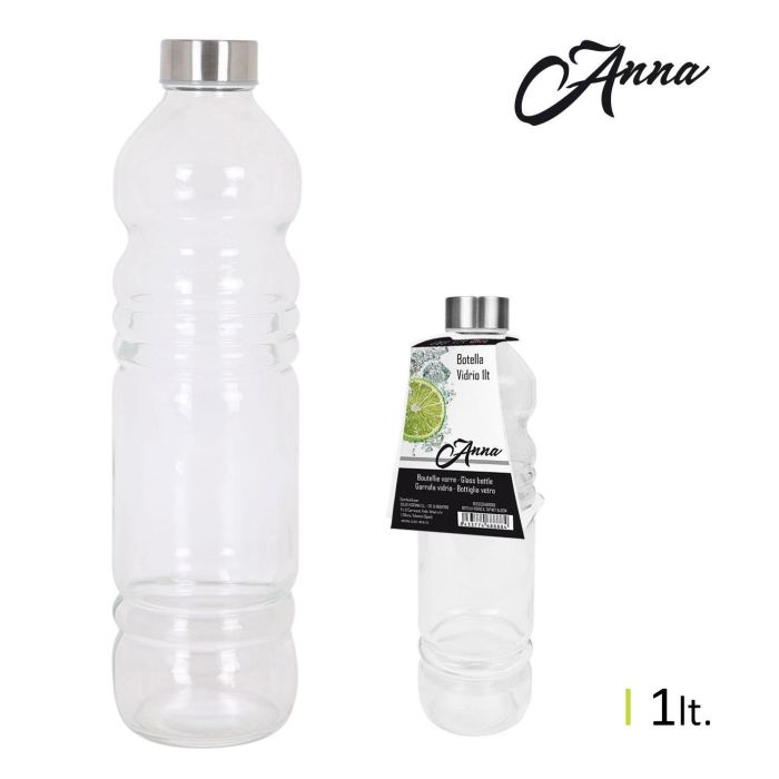 Botella de vidrio Anna 1L con tapa metálica - 8x31 cm (12 Unidades) Botella de vidrio Anna 1L con tapa metálica - 8x31 cm (12 Unidades)