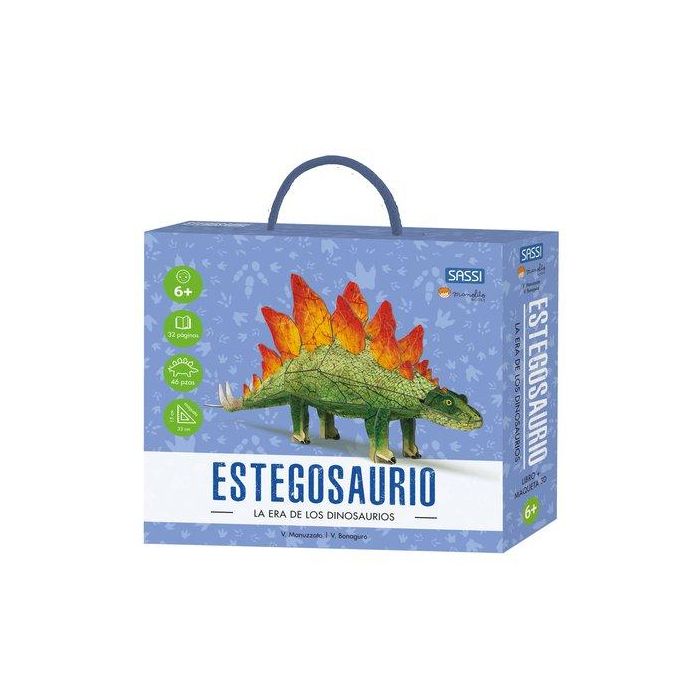 Puzle 3D Y Libro Sassi Manolito Books Estegosaurio 3D 46 Piezas (+6 Años)