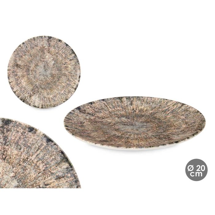 Plato Postre Porcelana Vessia 20 cm Explosión - Marrón (24 Unidades) Plato Postre Porcelana Vessia 20 cm Explosión - Marrón (24 Unidades)