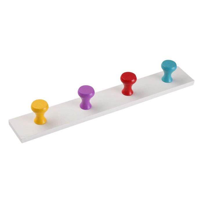Perchero de Madera con 4 Ganchos Versa 40.5x6 cm (4 Unidades) 1 Perchero de Madera con 4 Ganchos Versa 40.5x6 cm (4 Unidades) 1
