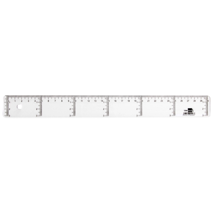 Liderpapel Regla Plástico Transparente 30 cm 2