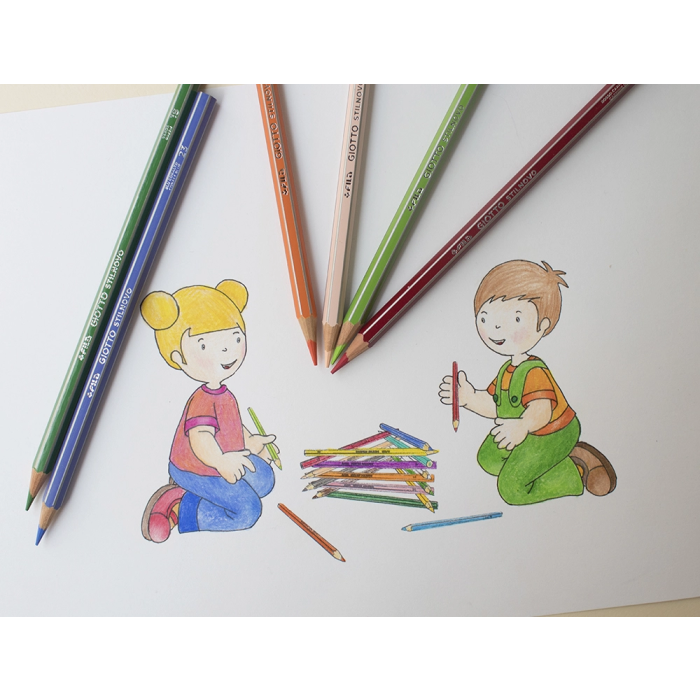 Giotto Lápices de Colores Stilnovo Caja de Cartón 12 Colores Mina 3,3 mm 3