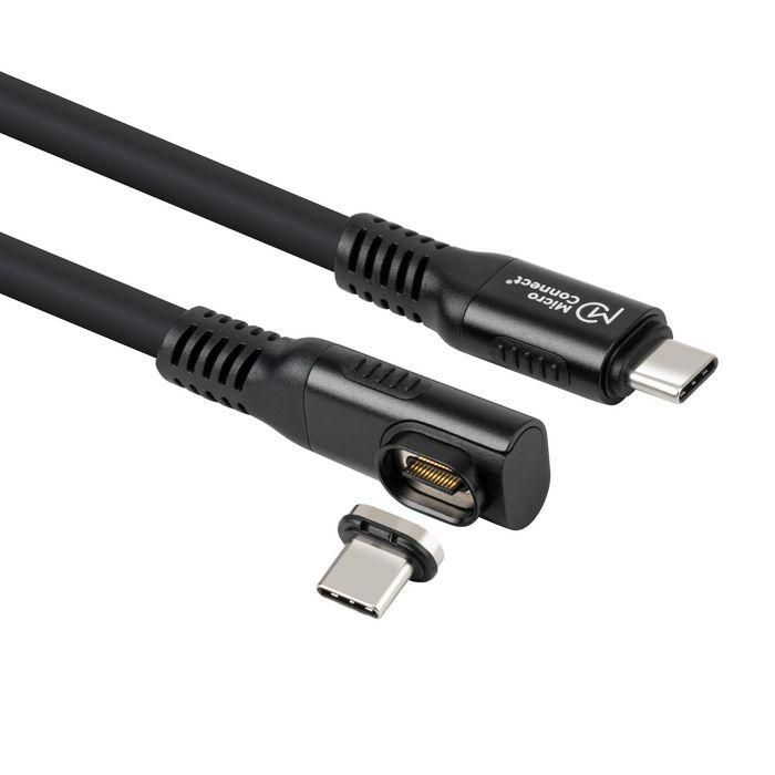 MicroConnect Premium Angled USB4 liquid silicone magnetic cable, 40Gbps, 240W, 8K, 1m, Black 4 MicroConnect Premium Angled USB4 liquid silicone magnetic cable, 40Gbps, 240W, 8K, 1m, Black 4
