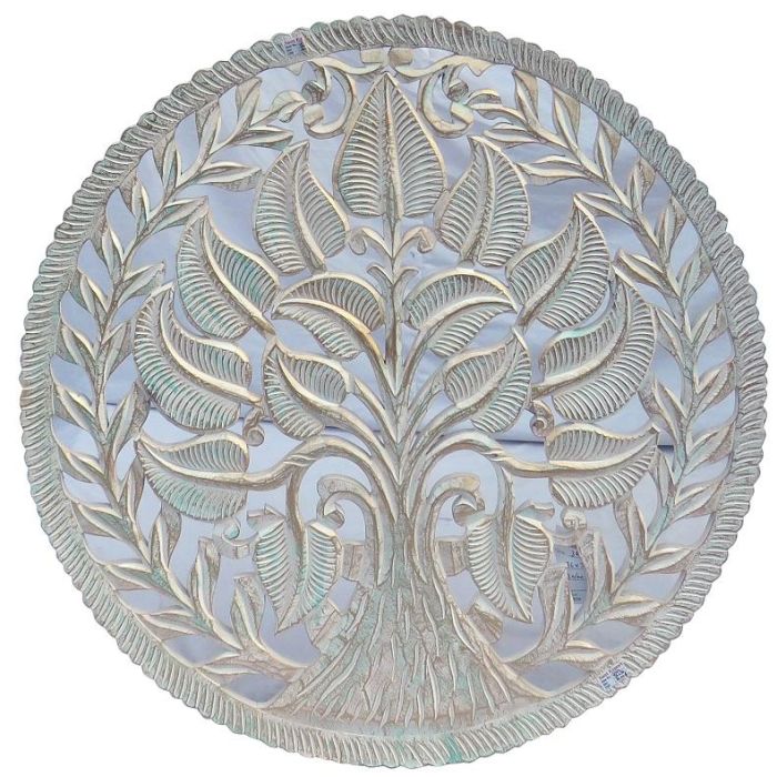 Decoracion Pared Indio DKD Home Decor Blanco 2 x 90 x 90 cm