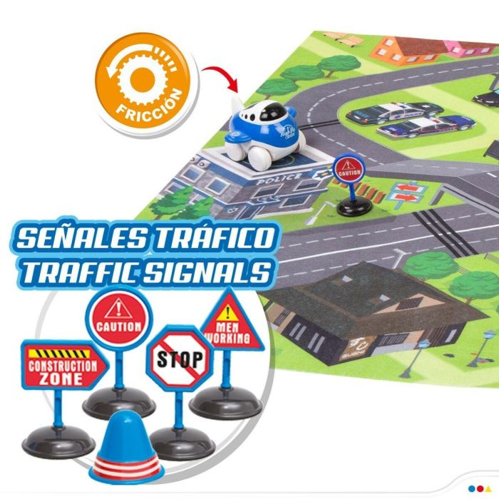 Alfombra de juego Speed & Go Accesorios Vehículos Carretera Tela Plástico (6 Unidades) 3