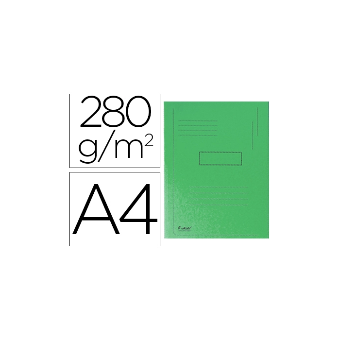 Exacompta Subcarpeta Cartulina Reciclada A4 Verde 280g/m2 con 2 Solapas 0 Exacompta Subcarpeta Cartulina Reciclada A4 Verde 280g/m2 con 2 Solapas 0