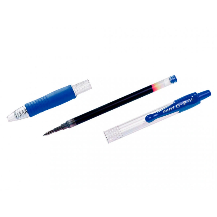Pilot Bolígrafo G-2 Azul Tinta Gel Retráctil Sujeción de Caucho en Blister 3