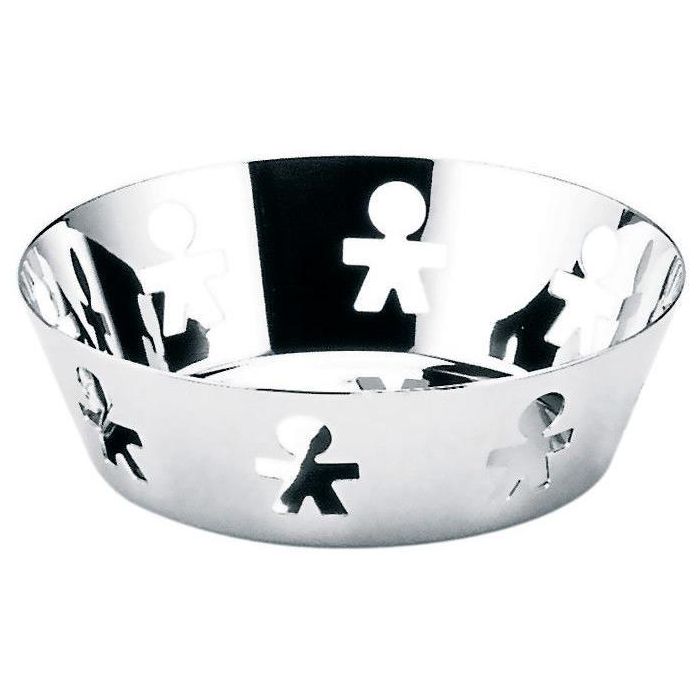 Alessi AKK03 Cesto Redondo para Pan Acero Inoxidable 18/10 18cm Diseño Girotondo