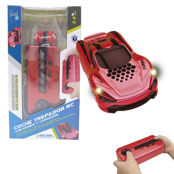 Tachan Coche Trepador con Mando RC y Cargador Portátil, Juguete con Modo Ventosa para Paredes y Techos, Luces y Sonido, +8 Años 2