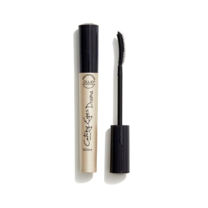 Gosh #001 Máscara de Pestañas CATCHY EYES Drama Extreme Black 10 ml con Cepillo Curvo, Resistente Agua, Sudor y Lágrimas