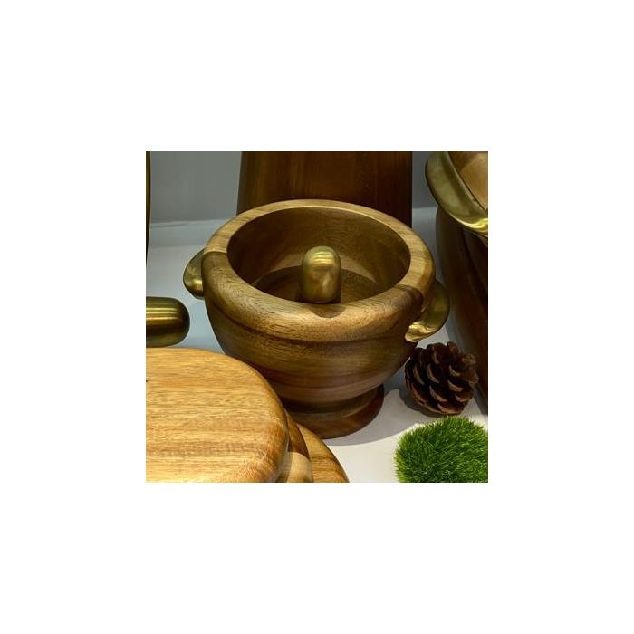 Mortero Basicos DKD Home Decor Natural Dorado 17 x 14.5 x 20.5 cm 1 Mortero Basicos DKD Home Decor Natural Dorado 17 x 14.5 x 20.5 cm 1