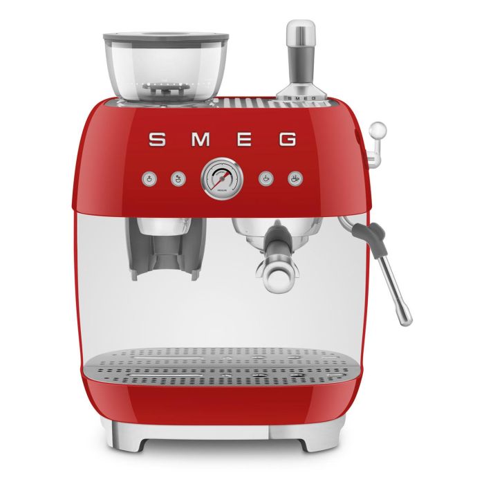 Smeg EGF03RDEU Cafetera Espresso con Molinillo Integrado Estilo Años 50 Rojo