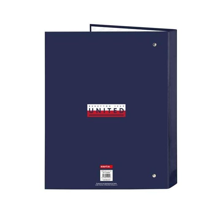 Carpeta de anillas Benetton Varsity Azul marino A4 26.5 x 33 x 4 cm 1