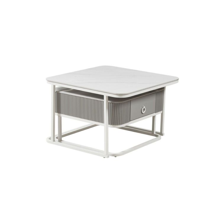 Mesa Centro Glam DKD Home Decor Blanco 70 x 45 x 70 cm Set de 2 Mesa Centro Glam DKD Home Decor Blanco 70 x 45 x 70 cm Set de 2