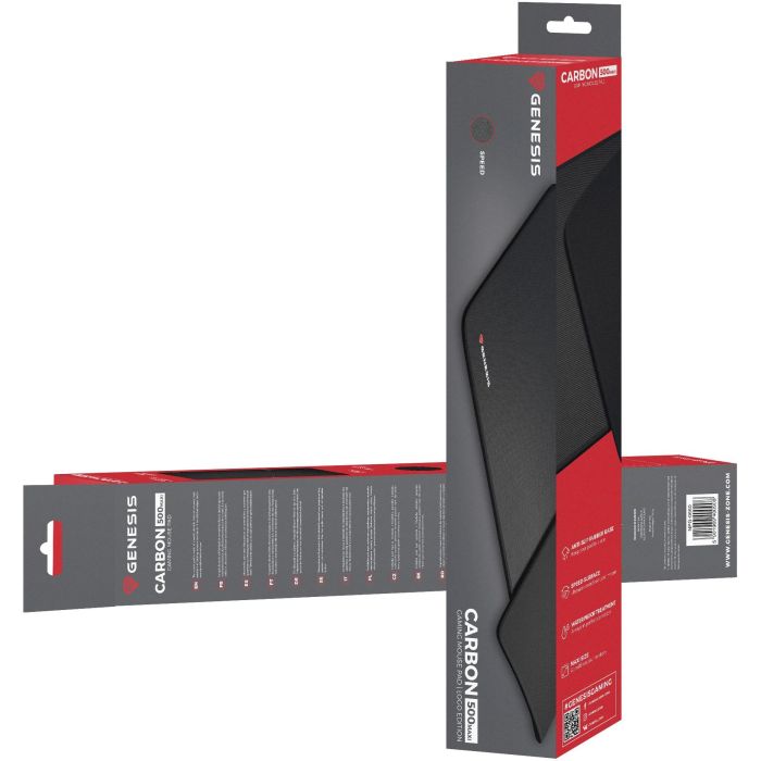 Genesis Carbon 500 MAXI LOGO Alfombrilla de Ratón Gaming, Superficie Speed, Antideslizante, Resistente al Agua, 900x450x2.5mm, Negro 6