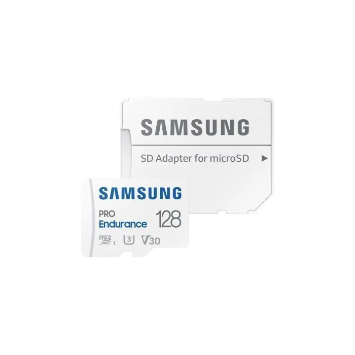 Samsung MB-MJ128KA/EU Tarjeta de Memoria microSD PRO Endurance 128GB Clase 10 U3 V30 con Adaptador SD, Resistencia Extrema Grabación Continua hasta 140.000 Horas, 100MBs Lectura
