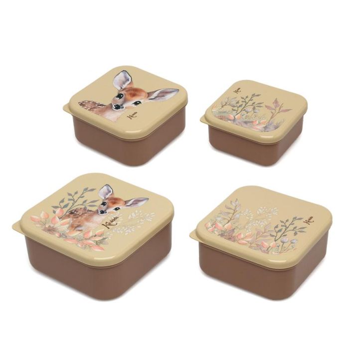 Kiokids Set Porta-Alimentos 4 Unidades Ciervo Beige Honey Colección +0 meses 2
