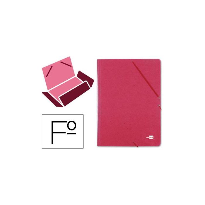 Carpeta Liderpapel Gomas Folio 3 Solapas Carton Prespan Roja