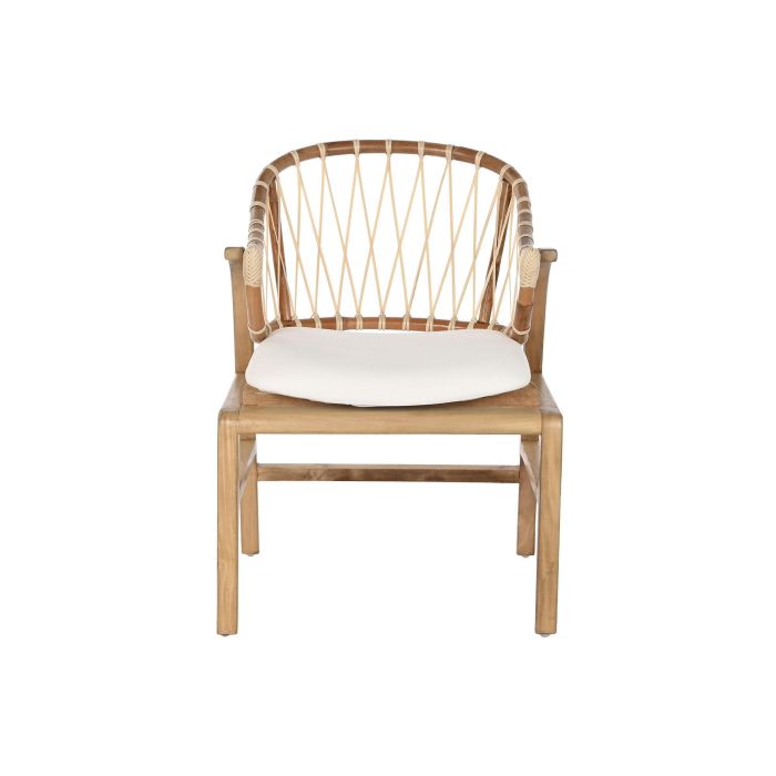DKD Home Decor Silla Balines Blanco Natural Ratán Caoba 65 x 79 x 57 cm 4