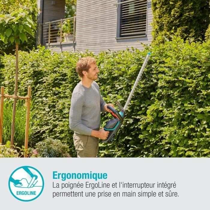 Gardena ComfortCut 60/18V P4A Cortasetos a batería 18V con batería y cargador, longitud de corte 60 cm, corte máximo 20 mm 2