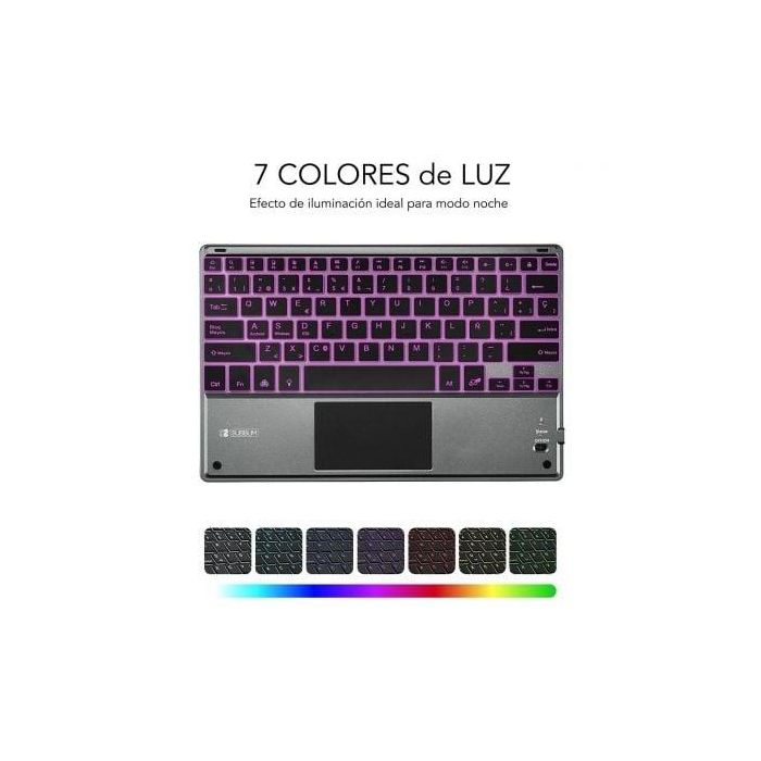 Teclado Compacto Inalámbrico por Bluetooth Subblim Touchpad Smart Blacklit/ Gris 4 Teclado Compacto Inalámbrico por Bluetooth Subblim Touchpad Smart Blacklit/ Gris 4