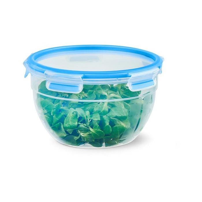 Emsa N1011600 Clip & Close Frischhaltedosen 2er Set rund. Transparent/Blau 3 Emsa N1011600 Clip & Close Frischhaltedosen 2er Set rund. Transparent/Blau 3
