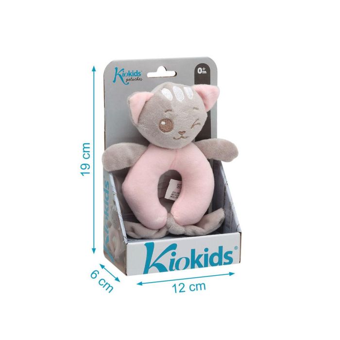 KioKids Dolci Amici Sonajero Peluche Gatito Rosa +3 meses 1